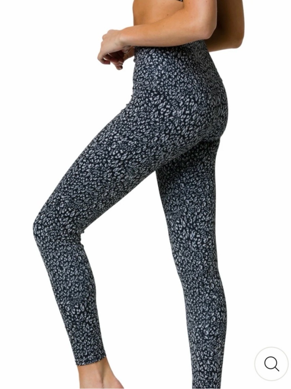ONZIE FLOW TECH High-Waisted Charcoal Leopard Print Leggings